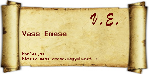 Vass Emese névjegykártya